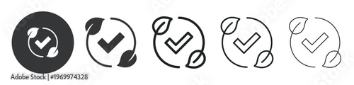 Eco-Friendly Verification thin line and solid icon. Multi series icon. Web minimal icon