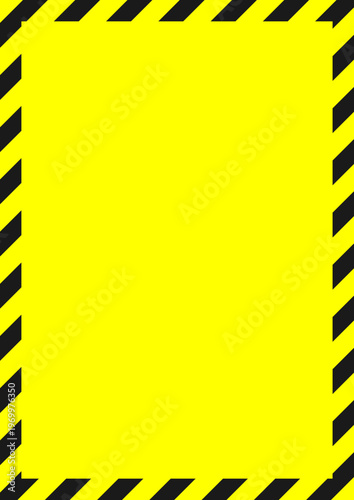 警告や注意、禁止などのための背景、黄色のコピースペースと囲み枠
