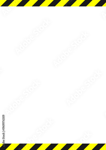 警告や注意、禁止などのためのフレーム背景、白いコピースペース、縦長
