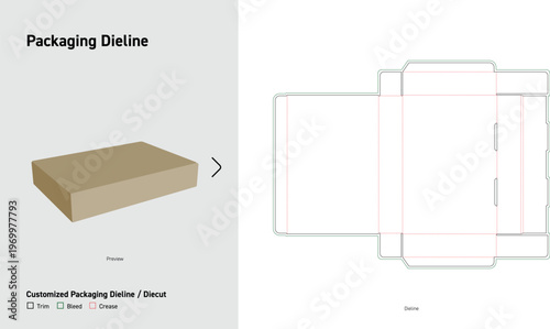 Roll End Tuck Front Mailer Box Packaging Dieline Die Cut Template