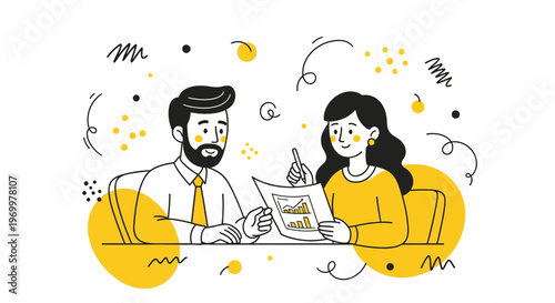 Business mentorship program mentor guiding female employee reviewing financial growth charts and data reports together at work