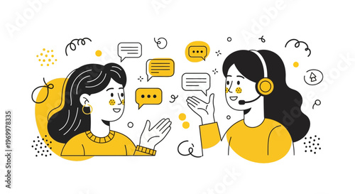 Customer service agent support client via online call center assistant