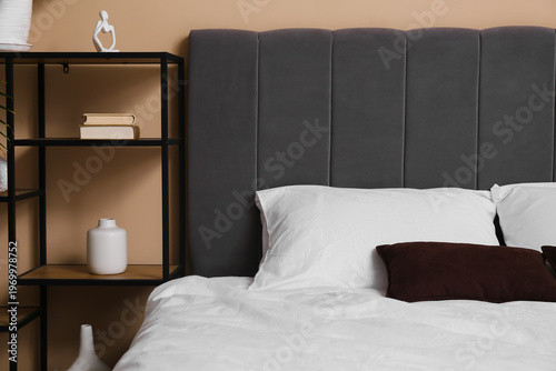 Comfortable bed with pillow...