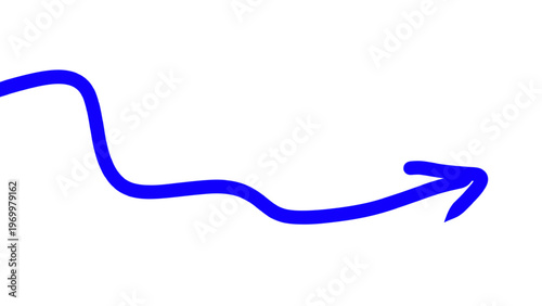 Blue wavy arrow pointing right hand drawn sketch