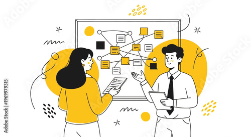 Professional business people team working on strategic project planning board meeting for successful corporate growth goals