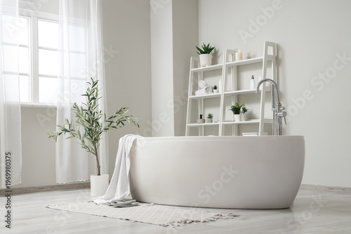 Interior of stylish bathroo...