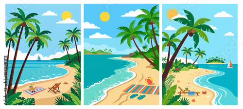 tropical beach with palms