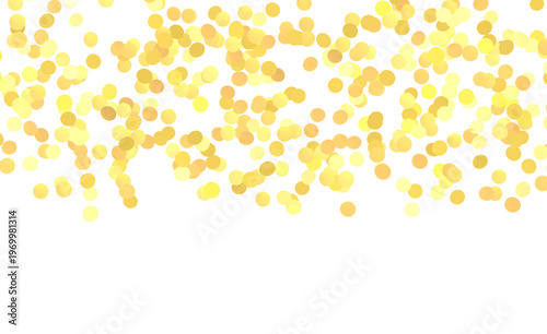 Golden confetti on white ba...