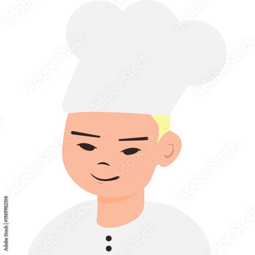 Minimalist male chef character illustration