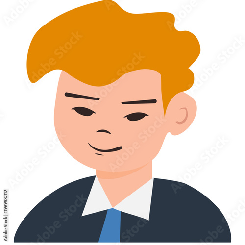 Businessman avatar flat vector illustration