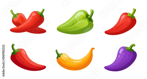 pepper set illustration, peppers collection illustration, capsicum set illustration, chili pepper illustration, vegetable set illustration, food collection illustration, fresh pepper illustration, org