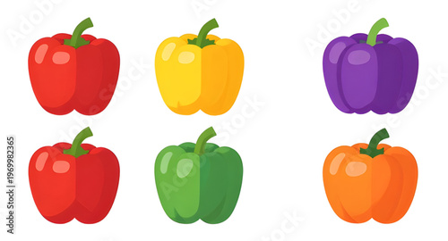 bell pepper illustration, sweet pepper illustration, capsicum vegetable illustration, pepper collection illustration, vegetable collection illustration, colorful pepper illustration, fresh pepper illu