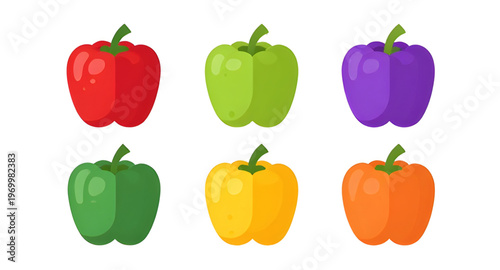 bell pepper illustration, sweet pepper illustration, capsicum vegetable illustration, pepper collection illustration, vegetable collection illustration, colorful pepper illustration, fresh pepper illu