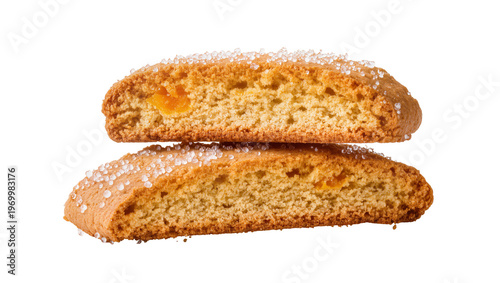 Картината върху платно Stacked golden Radovan biscuits sprinkled with coarse sugar crystals, showing cr