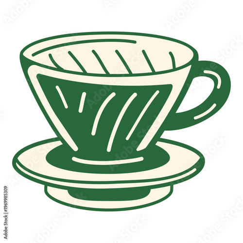 Coffee dripper for pour over brewing, essential coffee tool for making clean and aromatic filter coffee, in a handdrawn style.