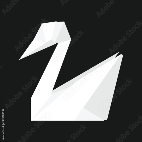 Japanese origami swan paper folding background