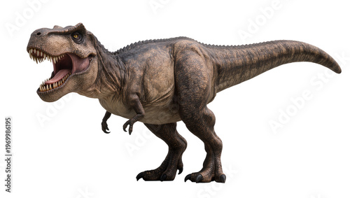 Quadro su tela Detailed Tyrannosaurus Rex roaring, displaying sharp teeth and scaly skin