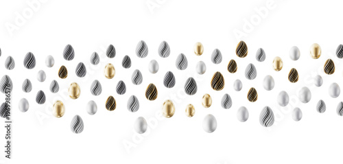 Stylish Easter eggs in gold...