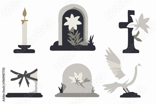 A set vector illustration memorial