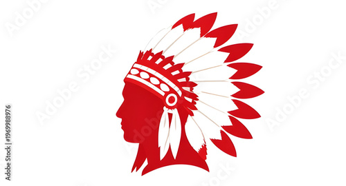 Cuadro en lienzo native american, indian chief, chief headdress, tribal chief, native portrait, a