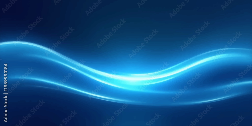 Fototapeta premium Abstract blue wave background featuring a futuristic motion design with flowing curves and light texture for an elegant energy vector 