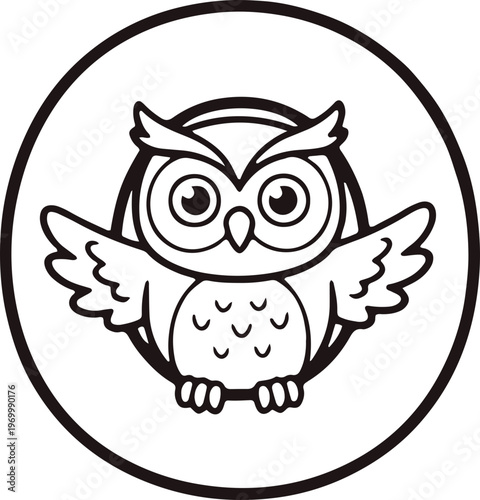 Wise Cartoon Owl Vector Icon for Learning and Knowledge