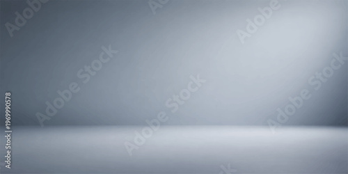 white concrete wall background features a brushed metallic silver texture with light reflecting off a shiny gray stainless steel plate floor