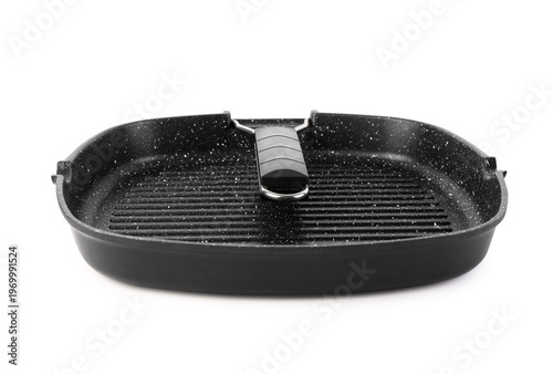 Grill pan isolated on white...