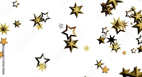 Abstract golden stars on wh...