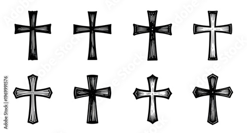 cross, crucifix, christian, religion, faith, sacred, holy, spiritual, worship, prayer, devotion, belief, salvation, gospel, bible, church, jesus, christ, symbol, icon, silhouette, black, monochrome, o
