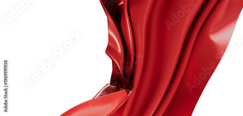 Elegant red satin fabric wa...