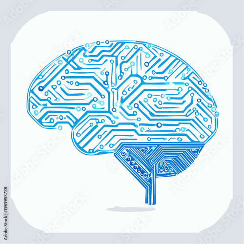 KI Gehirn Icon mit digitalem Netzwerk