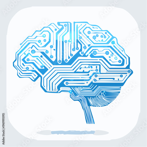 KI Gehirn Icon mit digitalem Netzwerk