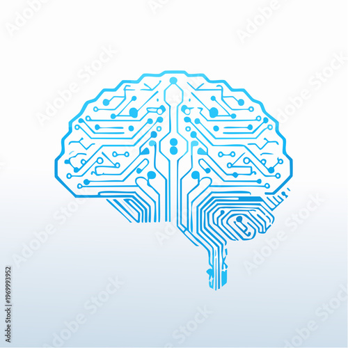 KI Gehirn Icon mit digitalem Netzwerk