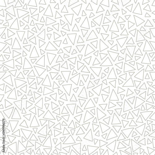 Vector outline geometric seamless pattern - tiles from triangles. Modern stylish white texture. Hand drawn simple endless background
