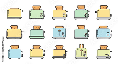 Collection of various toaster appliances.
