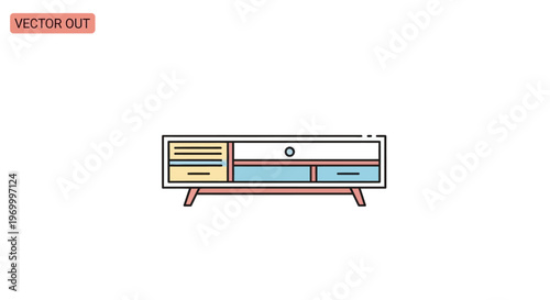 Retro Style Television Stand Furniture.