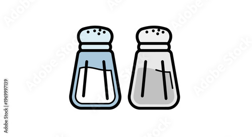 Salt and pepper shaker containers side.