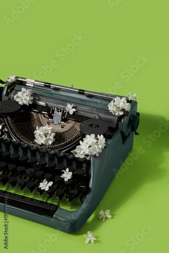 Vintage typewriter with whi...