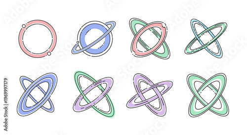 Colorful Atomic Orbital Molecular Structures.
