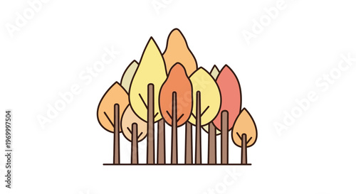 Colorful trees with autumn leaves.