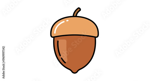 Brown Acorn With Cap On Top.