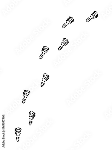 Shoeprints doodle vector sketch. Black doodle style hand drawn object. Isolated shoe print outline.