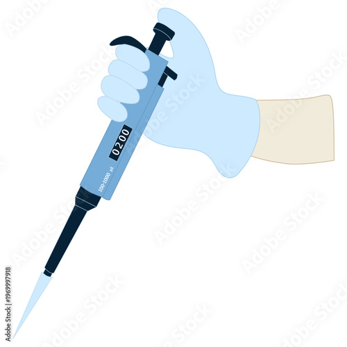 Hand Holding a Micropipette for Laboratory Research
