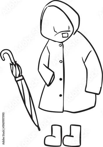 雨具セット_線画