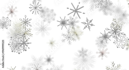 Abstract winter pattern with snowflakes on white background. Perfect for Christmas or New Year desi