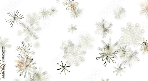 Abstract snowflakes pattern on white background. Perfect for holiday design, seasonal concept, winte