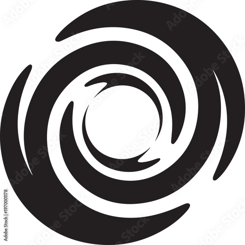 Black and white of a spiral galaxy swirl black background