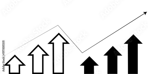 Growth Icon flat and line icon Simple outline logo.