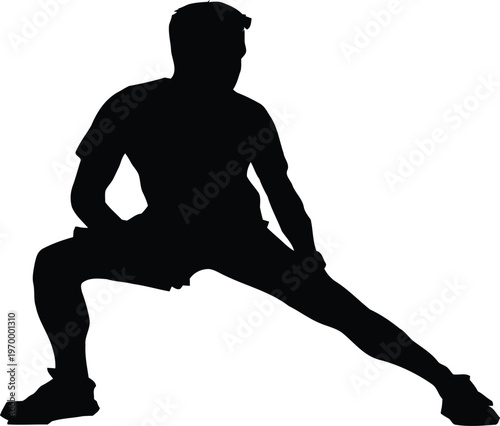 Silhouettes of man and woman running and dancing group illustration artwork